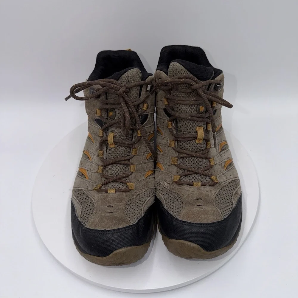 Merrell Mid Hiking Boots Mens Size 10 Brown Suede Waterproof Trail J09559